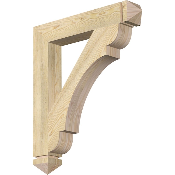 Ekena Millwork Olympic Arts & Crafts Rough Sawn Bracket, Douglas Fir, 4"W x 26"D x 30"H BKT04X26X30OLY03RDF - main